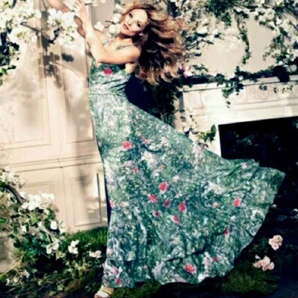 h&m conscious exclusive green dress Jacquard Green Dress main image 0